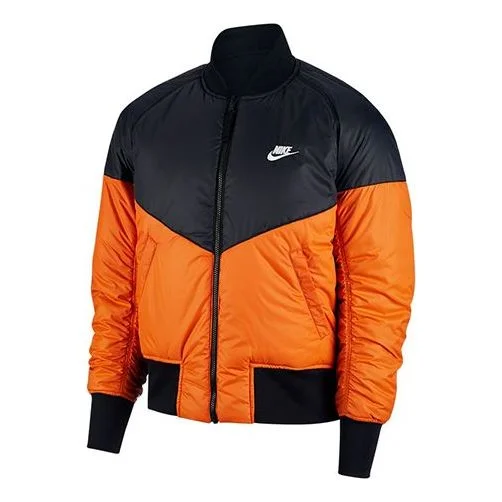 Nike baseball padded Jacket flight Jacket Men Orange/Black AR2184-012 - 1