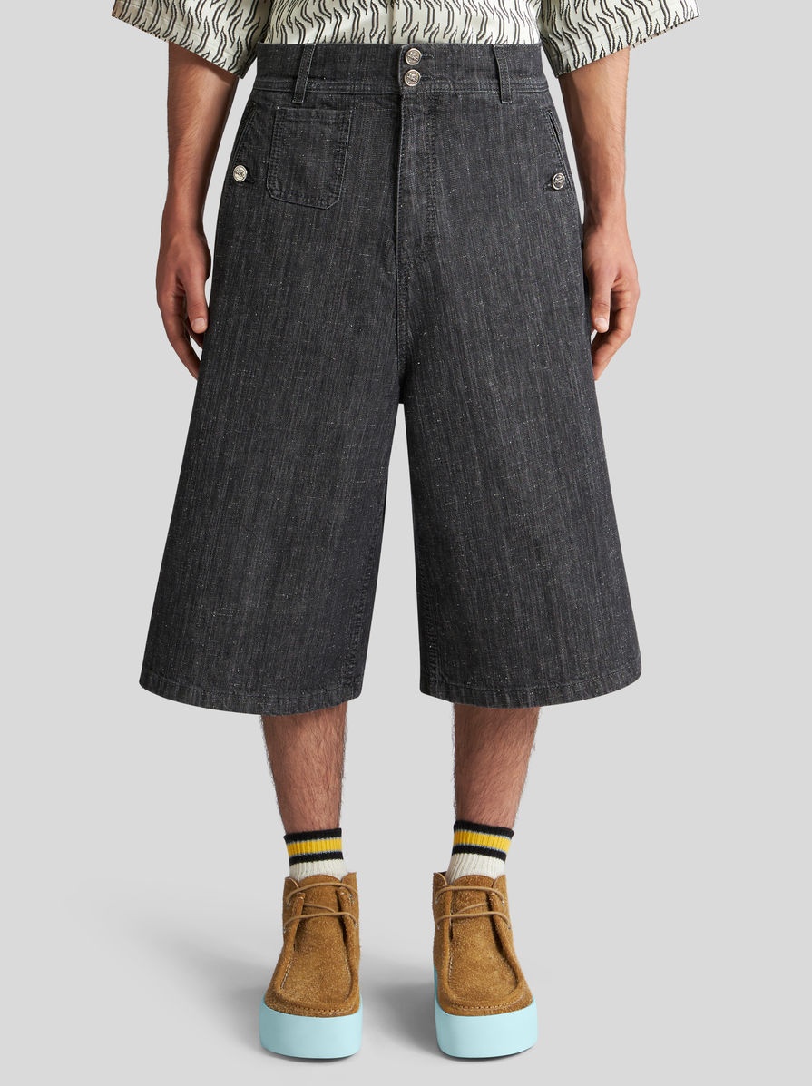 STRETCH DENIM BERMUDA SHORTS - 3