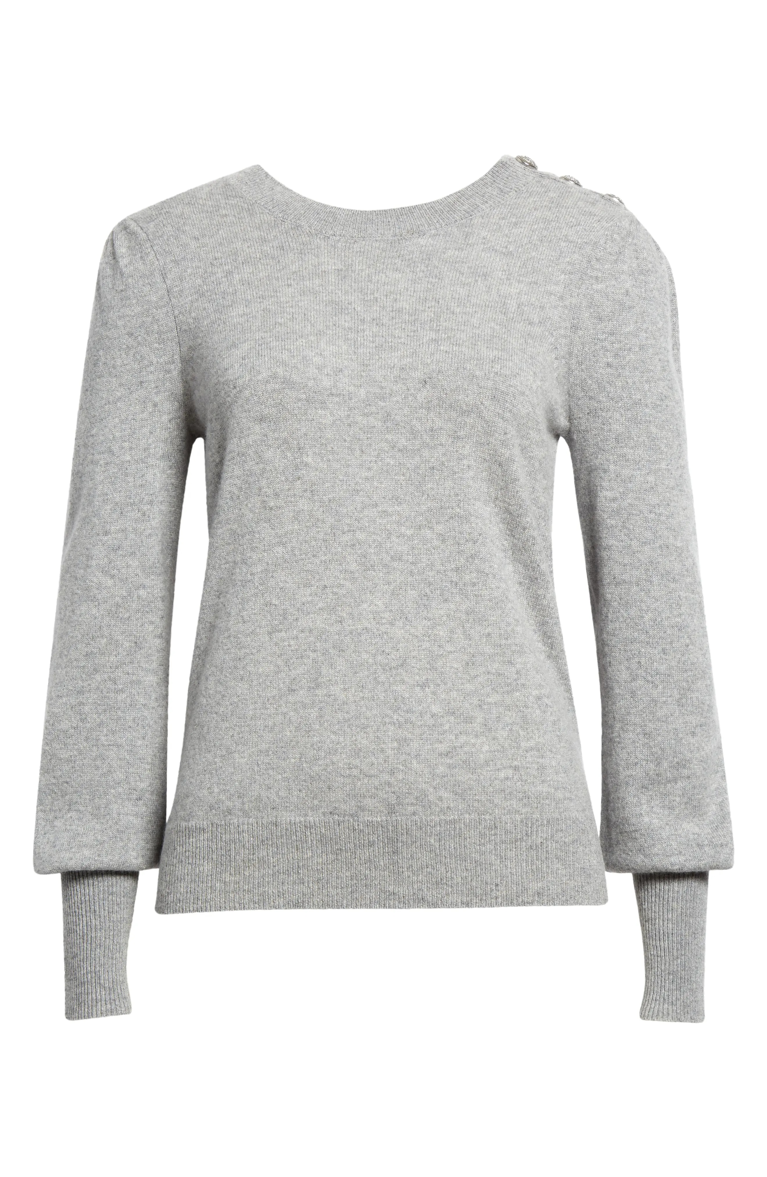 Nelia Button Accent Cashmere Sweater - 1