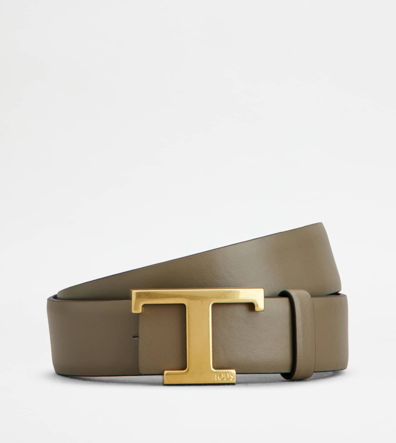 T TIMELESS REVERSIBLE BELT IN LEATHER - GREY, BLACK 1