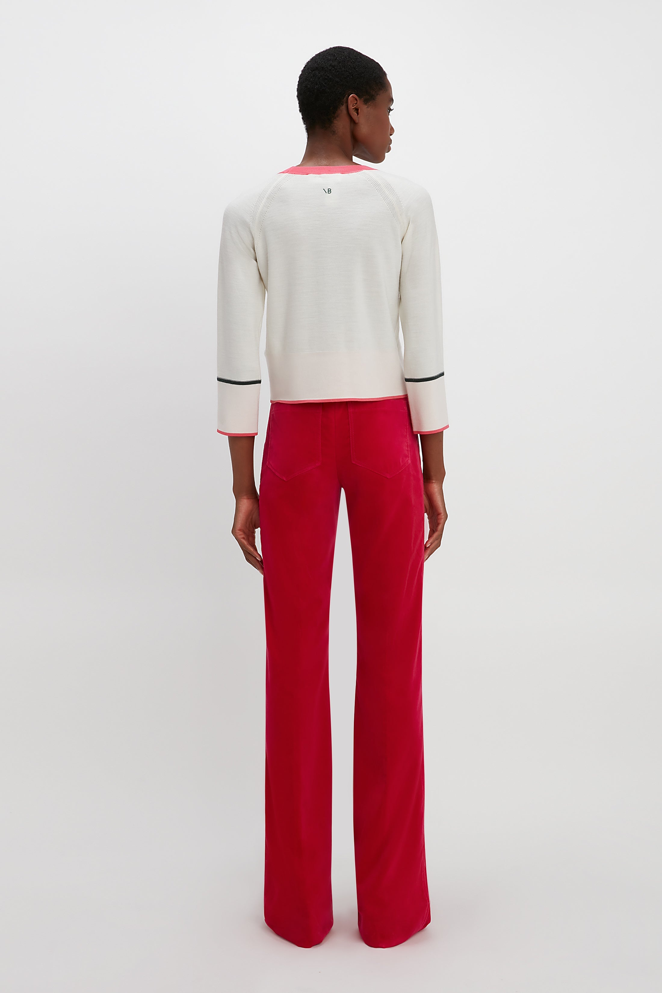 Raglan Sleeve Jumper in White - 4
