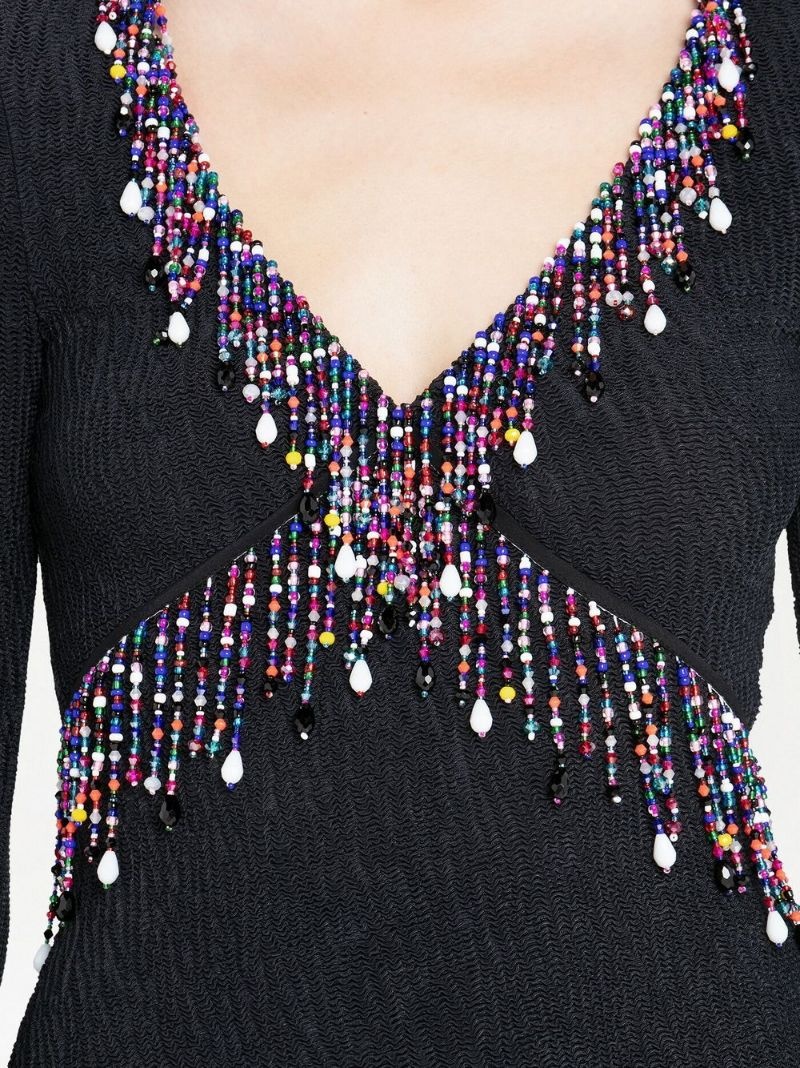 bead-embellished minidress - 5