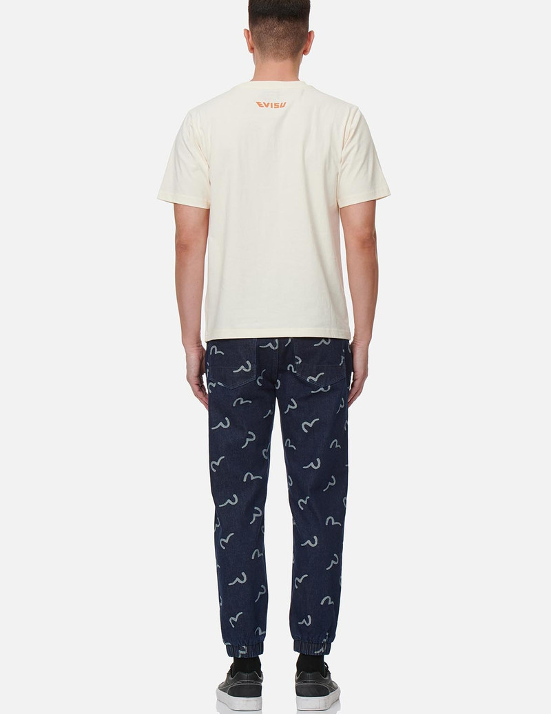ALLOVER SEAGULL JACQUARD DENIM JOGGER PANTS 6