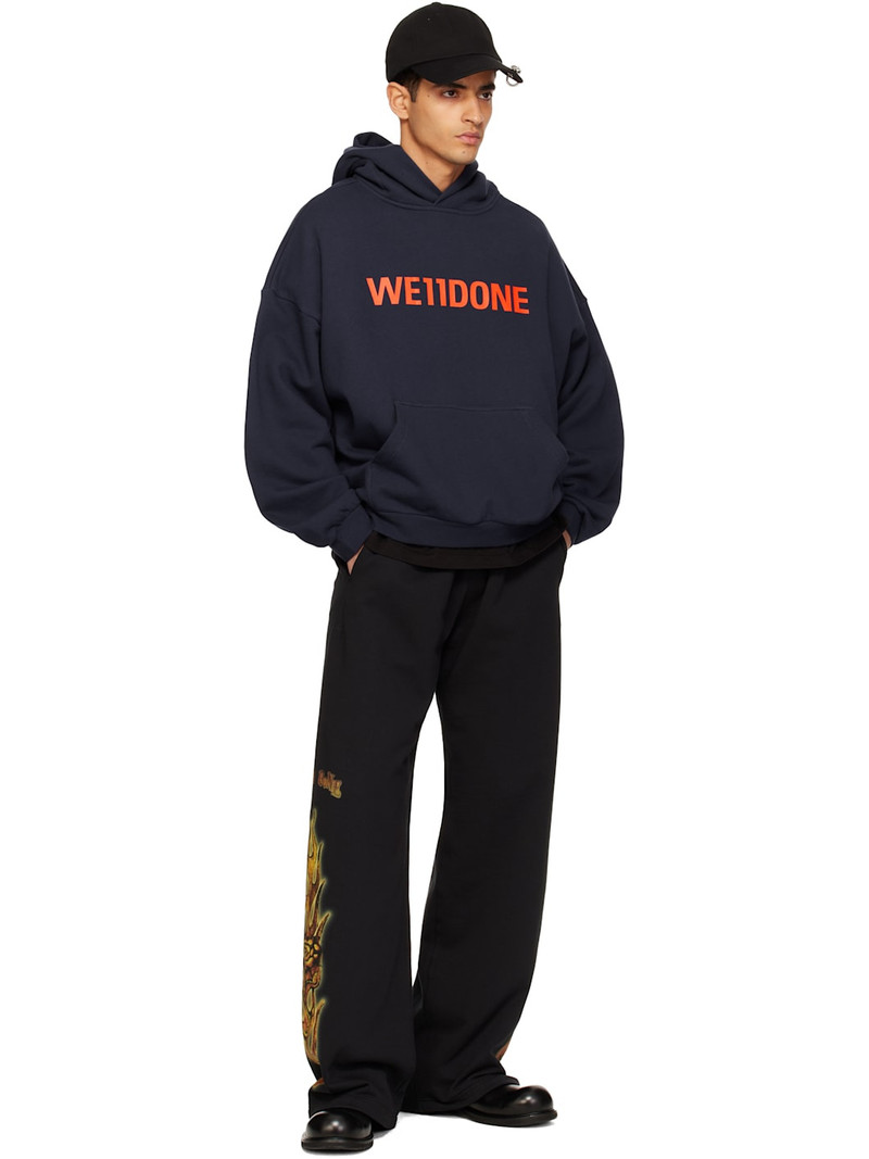 We11done Navy 'WE11DONE' Hoodie outlook