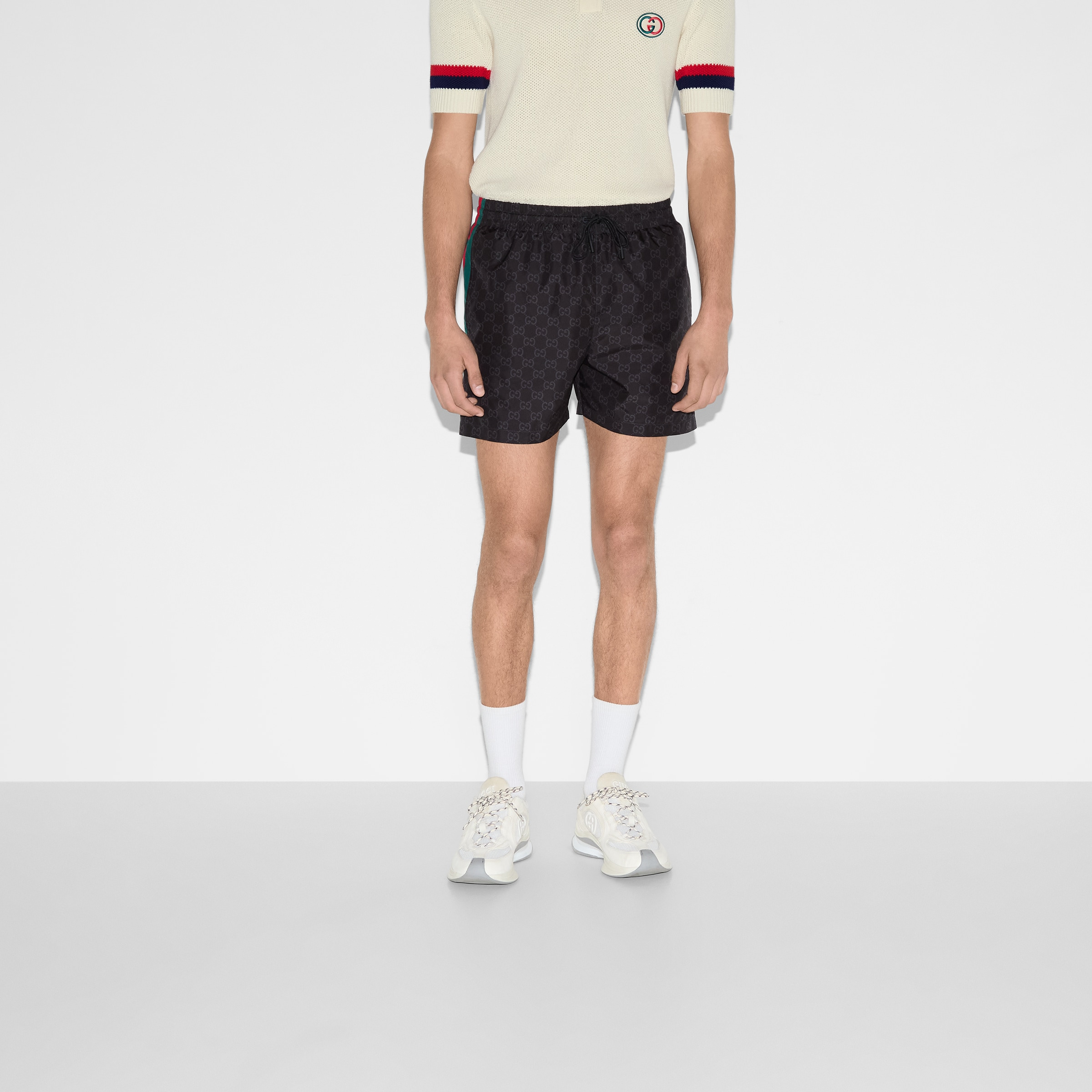 GG jacquard nylon swim shorts - 3