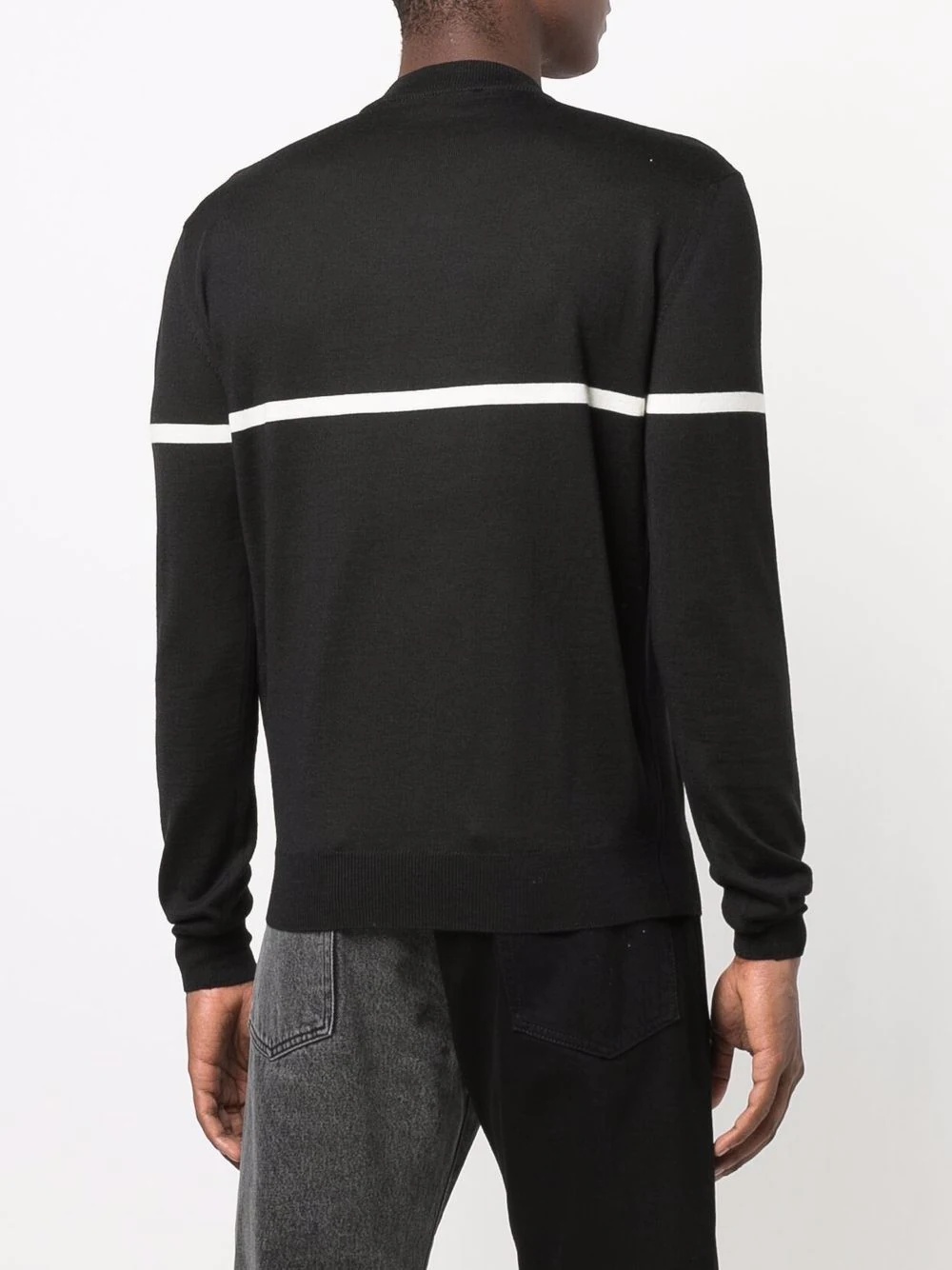 logo-stripe detail sweater - 4