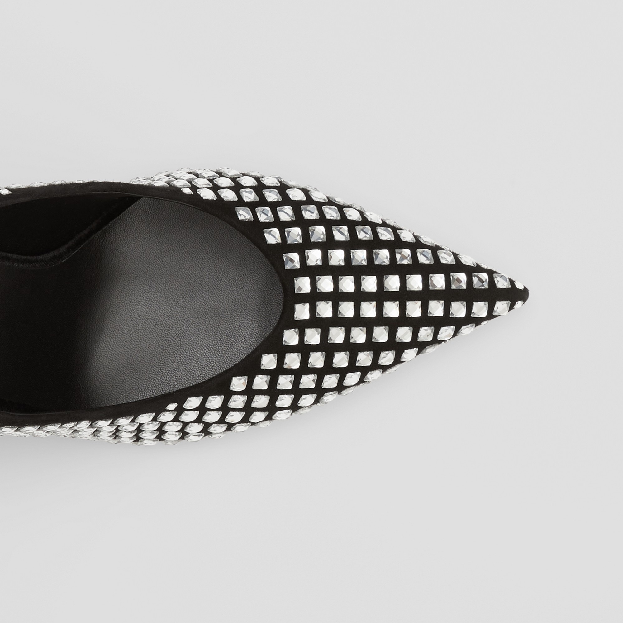 Crystal Detail Leather Point-toe Pumps - 2