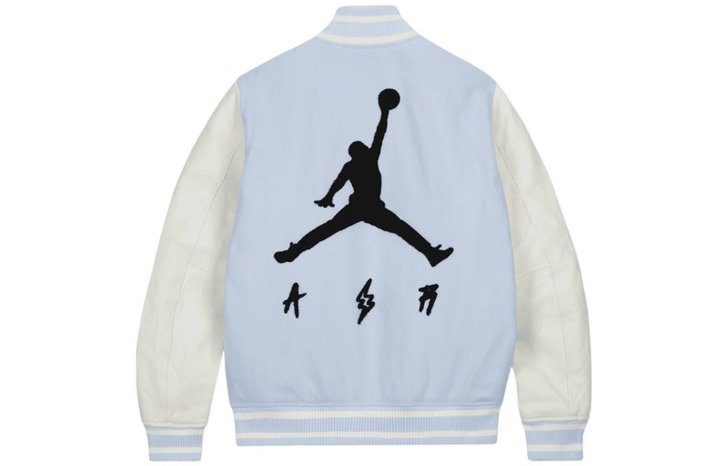 Jordan Air Jordan x J Balvin Varsity Jacket 'White Blue' DX1734-441 outlook