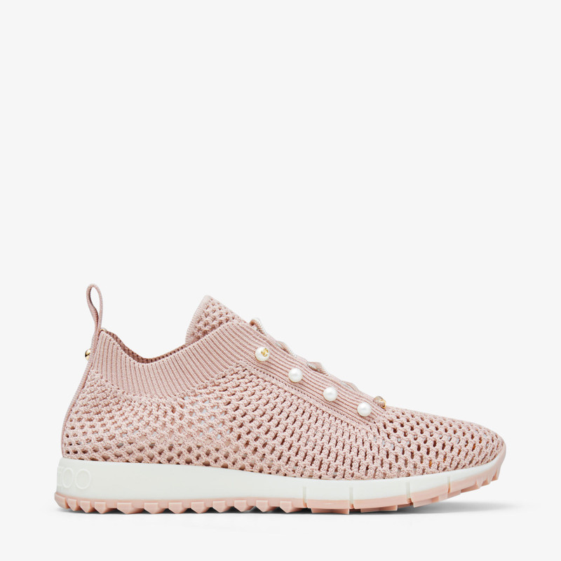 Veles Macaron Crochet Knit Low-Top Trainers with Pearls 1