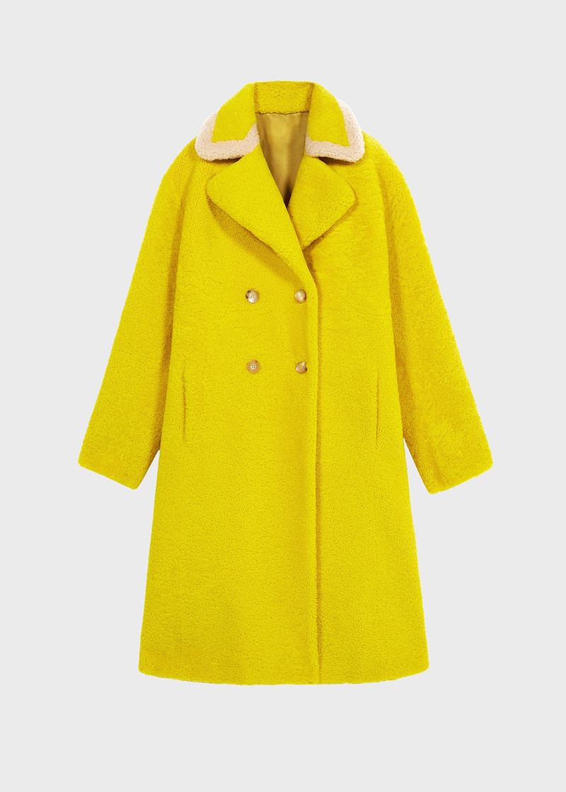 DOUBLE-BREASTED COAT IN SHEARLING 1