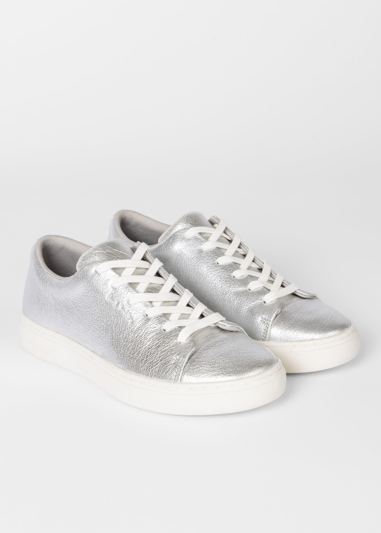 Silver Leather 'Lee' Trainers - 2