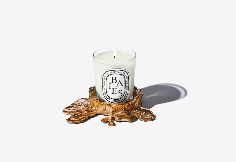 Small gold bronze candle holder - For classic candles 1