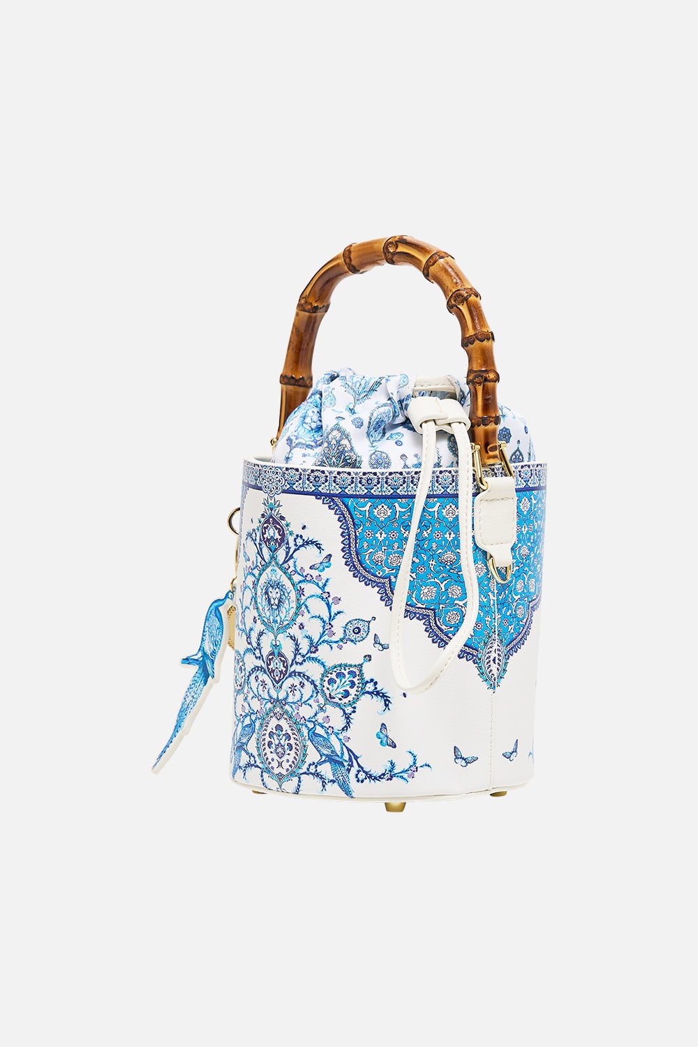 DRAWSTRING BUCKET BAG WITH KEYRING - 2
