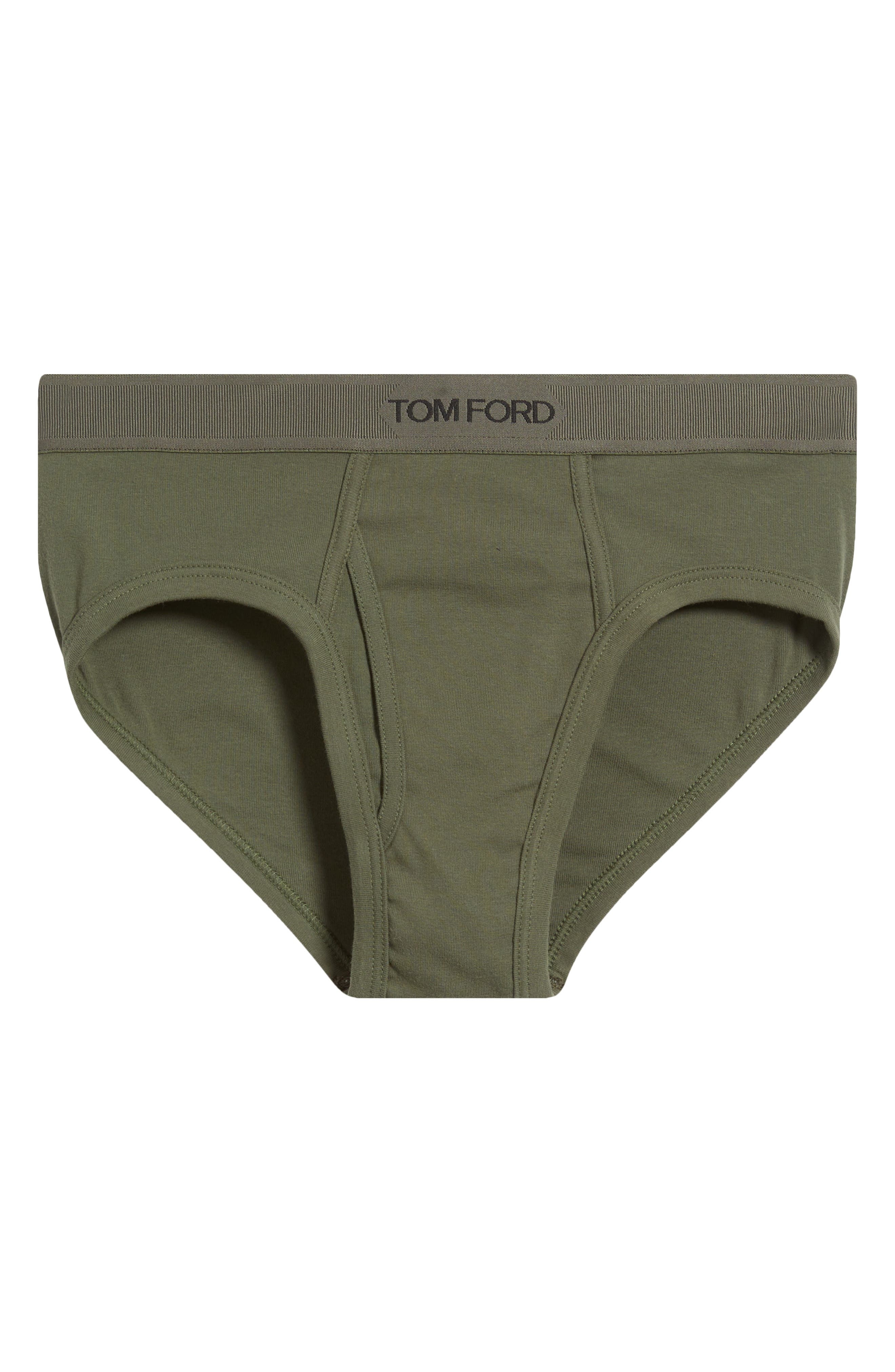 TOM FORD Cotton Stretch Jersey Briefs in Military Green at Nordstrom - 6