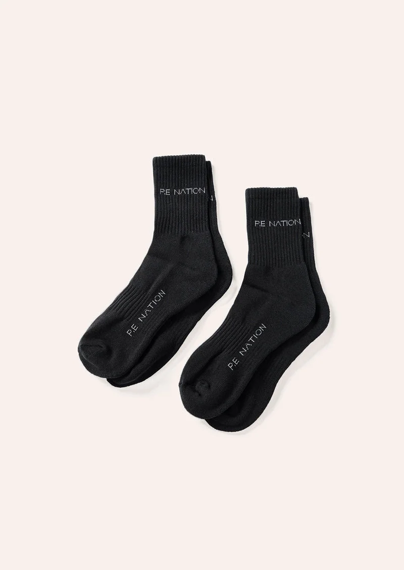 SIGNATURE SOCKS 2 PACK IN BLACK - 1