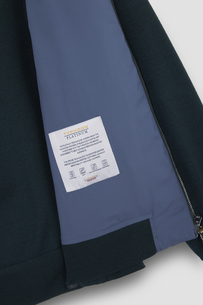 HYBRID ZIP-UP CARDIGAN IN SOFT COOL TOUCH WOOL AND TYPHOON® PLATINUM 6