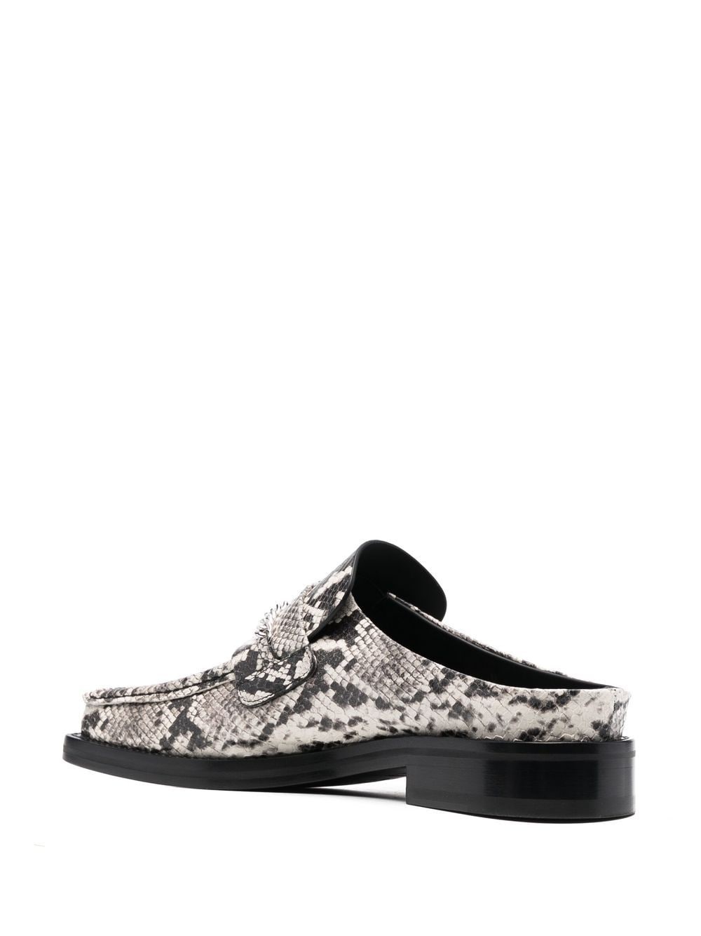 snake-print slip-on loafers - 3