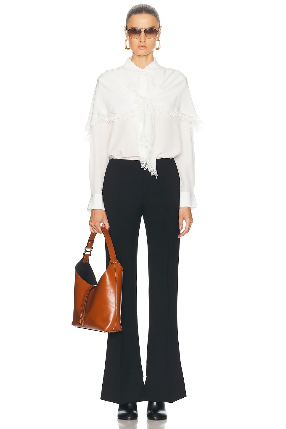 Wool Crepe Slim Trouser - 5