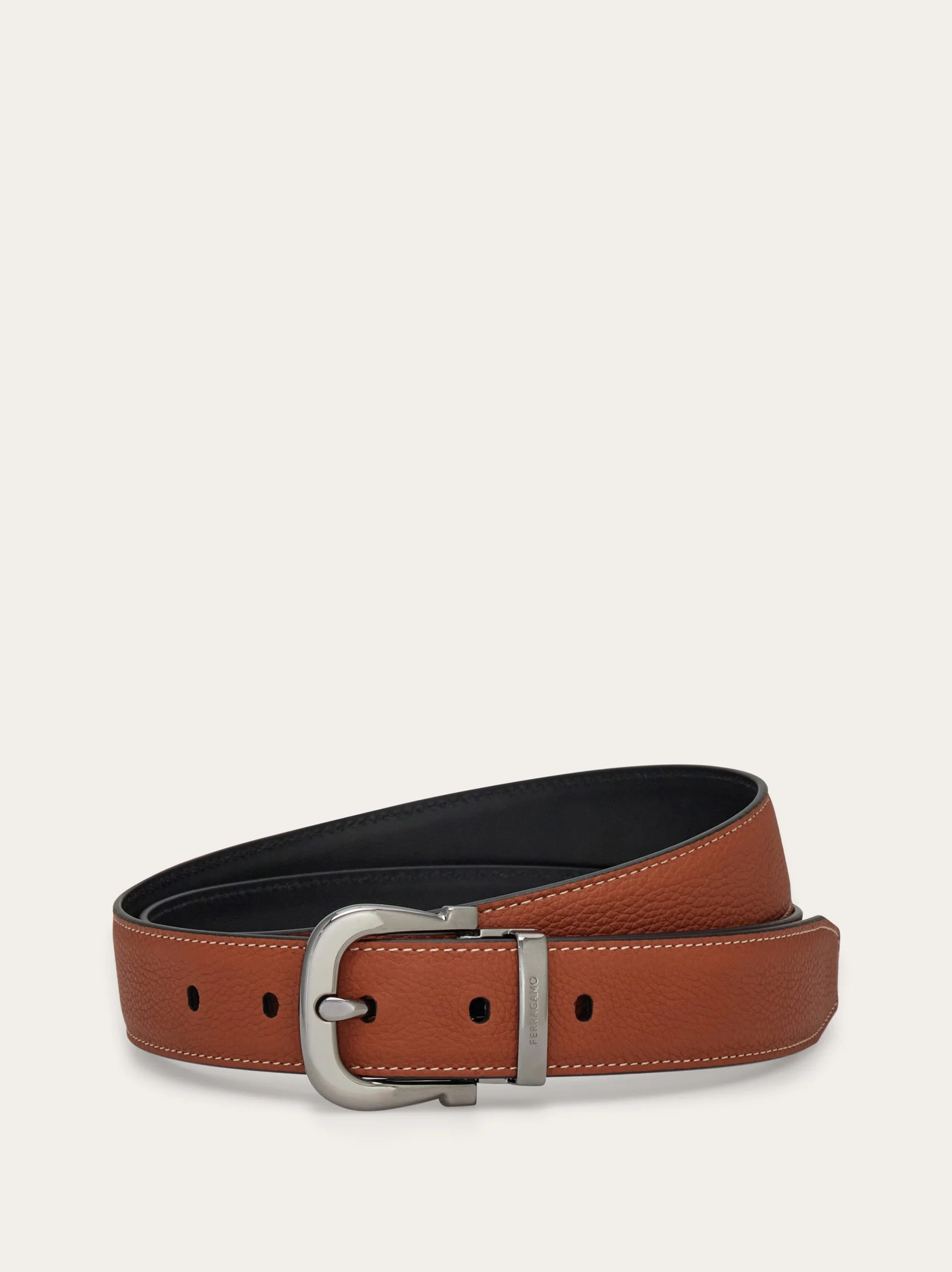 Reversible and adjustable Gancini belt - 1