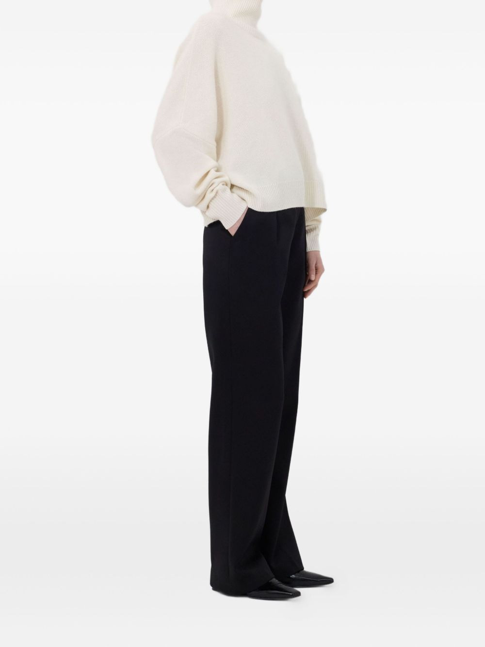 ribbed-collar cashmere sweater - 3