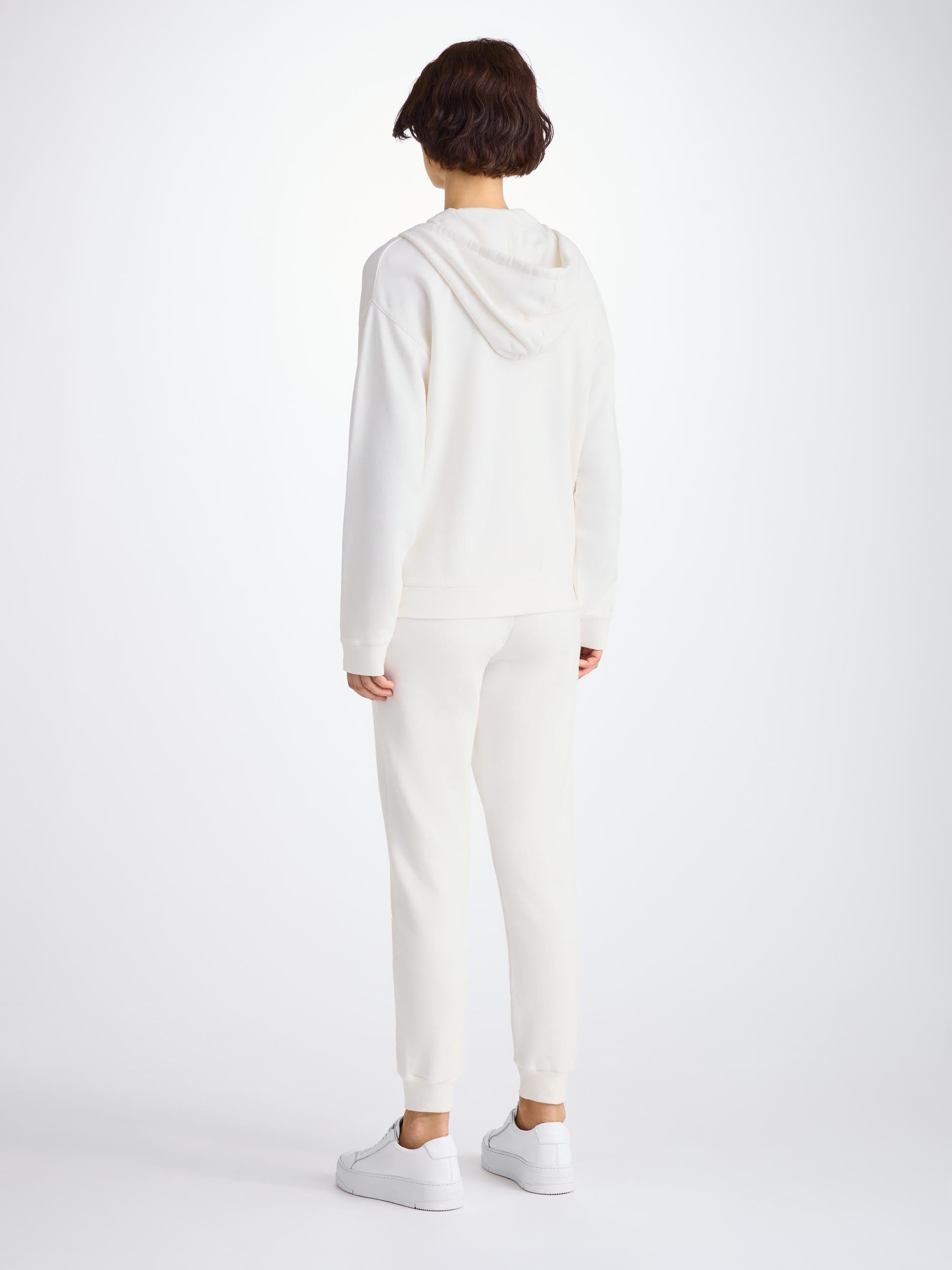 Women's Hoodie Quinn Cotton Modal White - 4