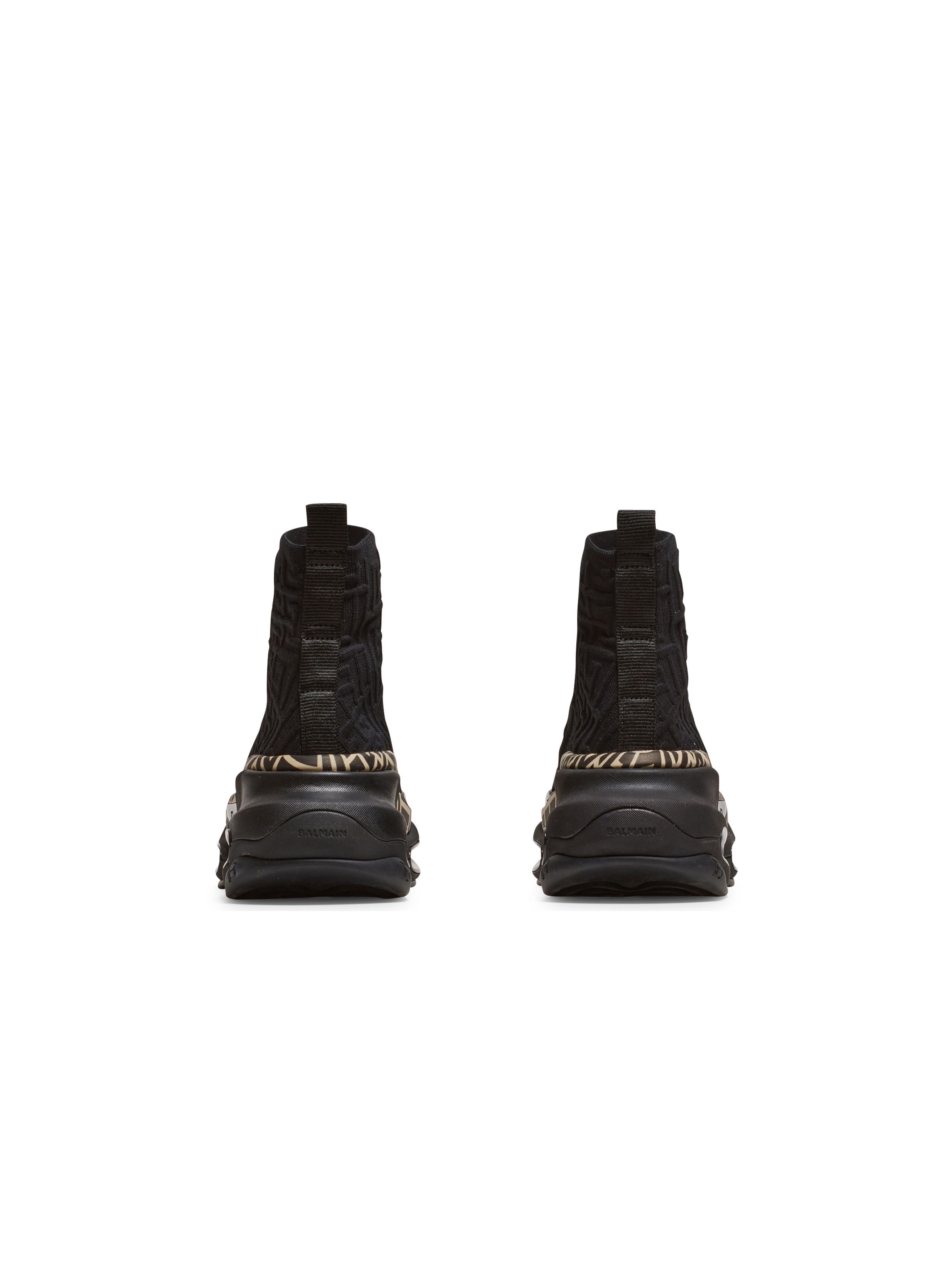 B-Bold knit high-top trainers with Balmain monogram - 4