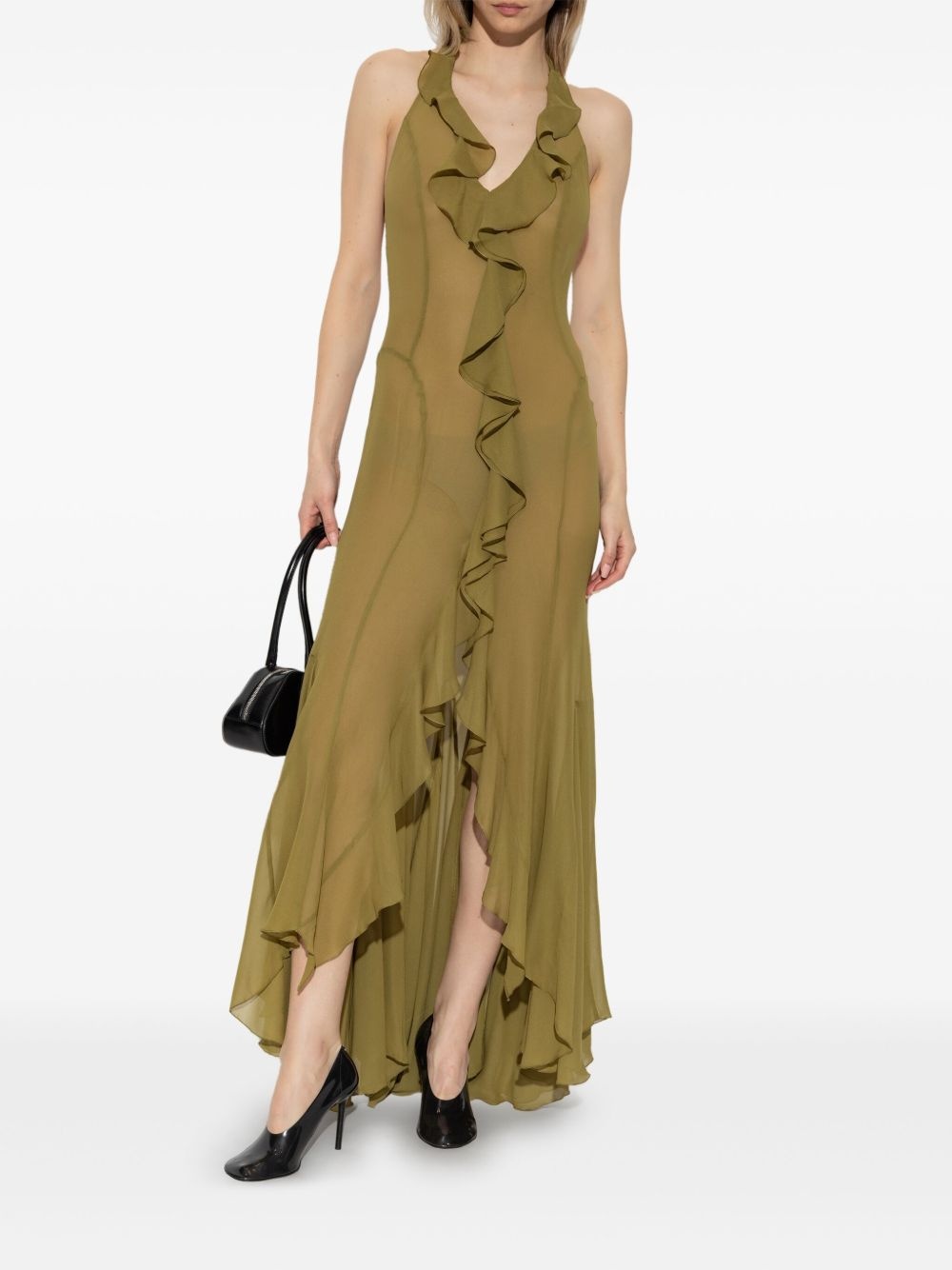 ruffle-detailing midi dress - 2