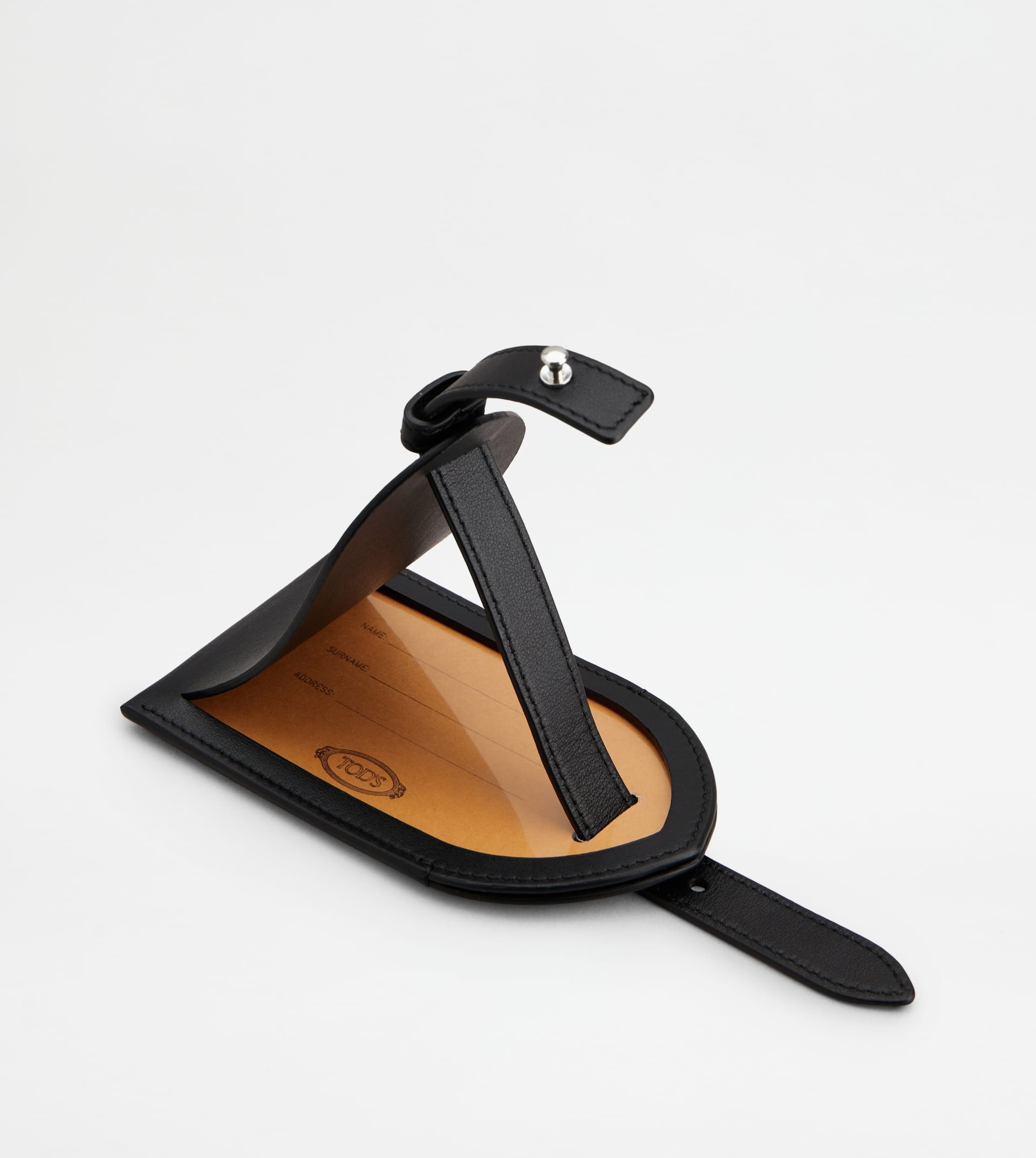 ADDRESS TAG IN LEATHER - BLACK - 5