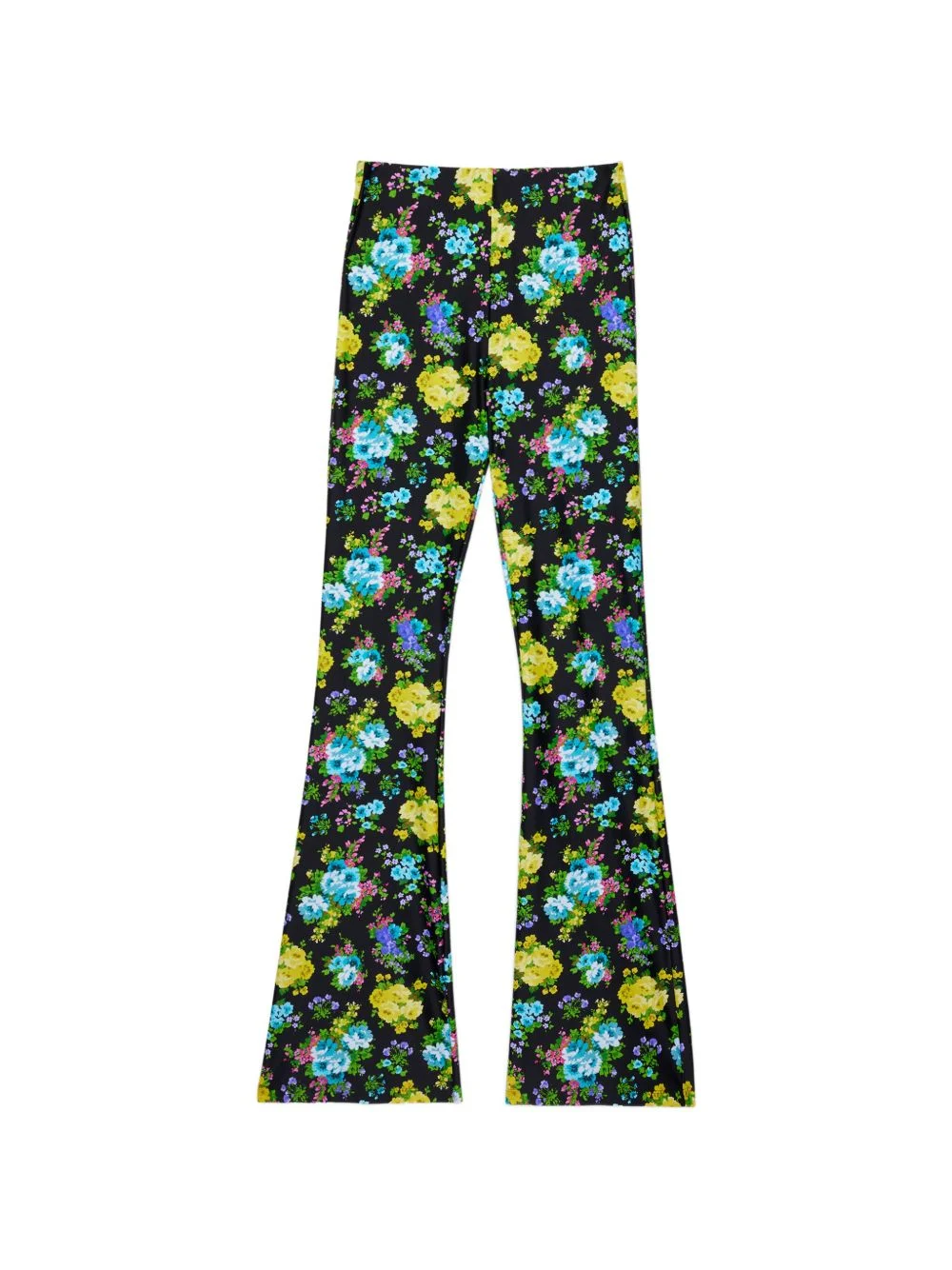floral flared trousers - 1
