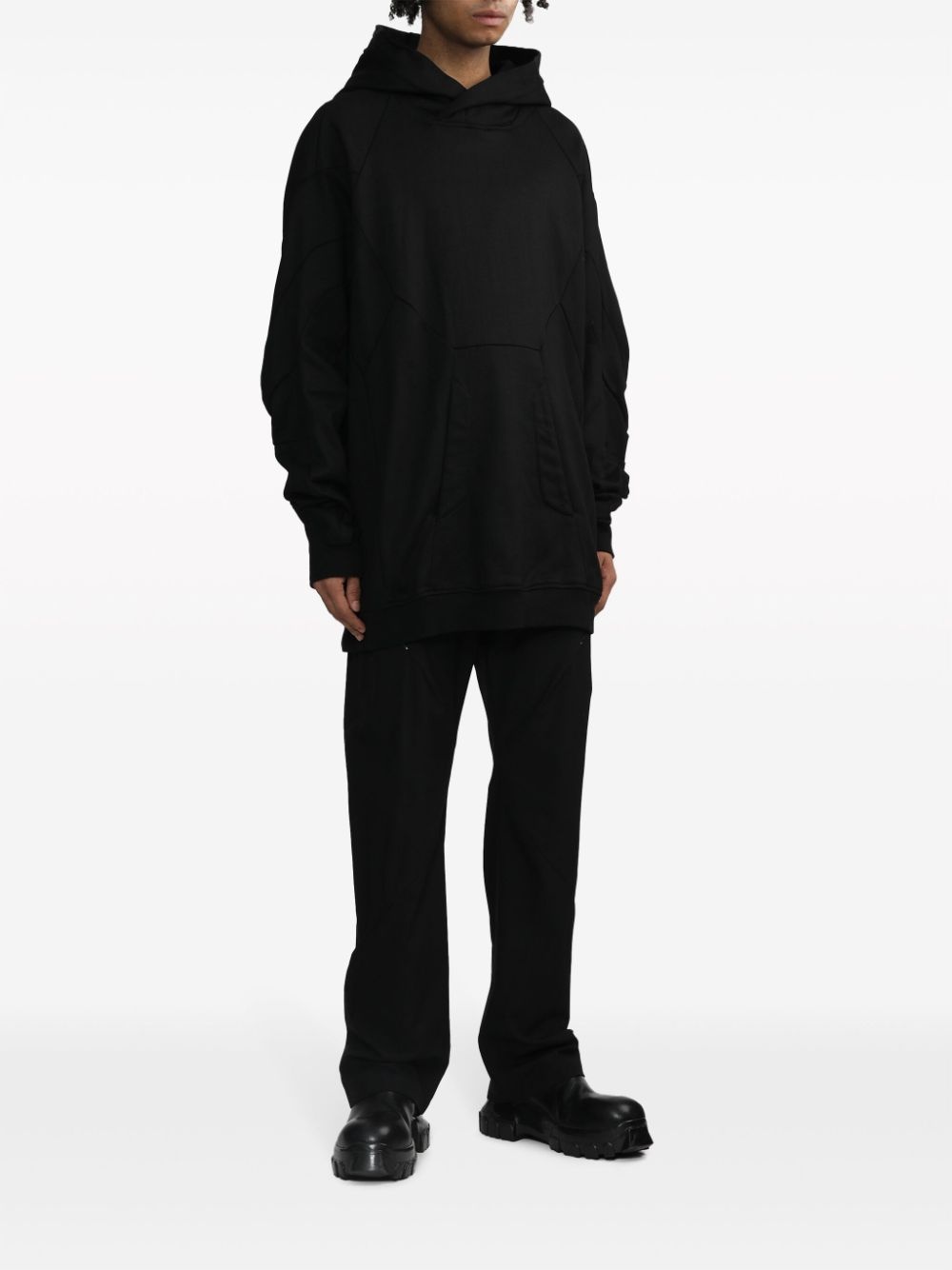 long-sleeve panelled hoodie - 2