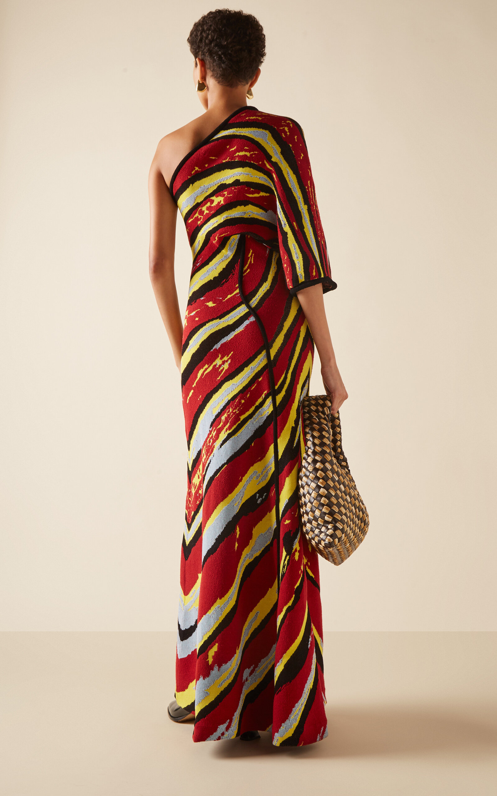 One-Shoulder Jacquard-Knit Maxi Dress multi - 4