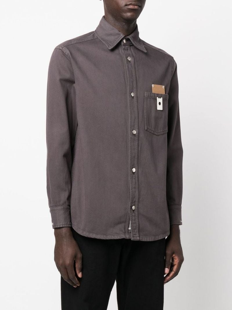 denim long-sleeved shirt - 3