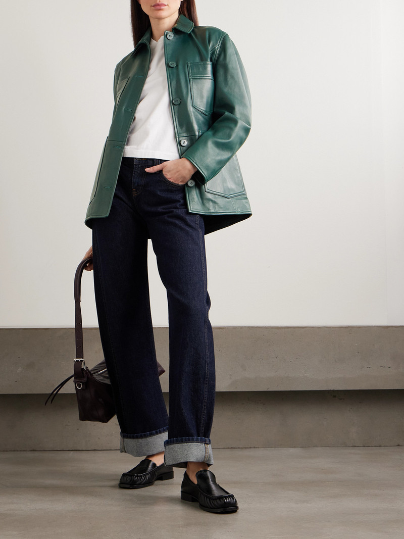 NOUR HAMMOUR Seleste Paneled Leather Jacket outlook