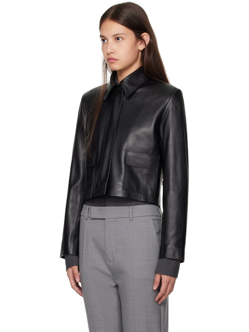 Black Bleeker Leather Jacket - 4