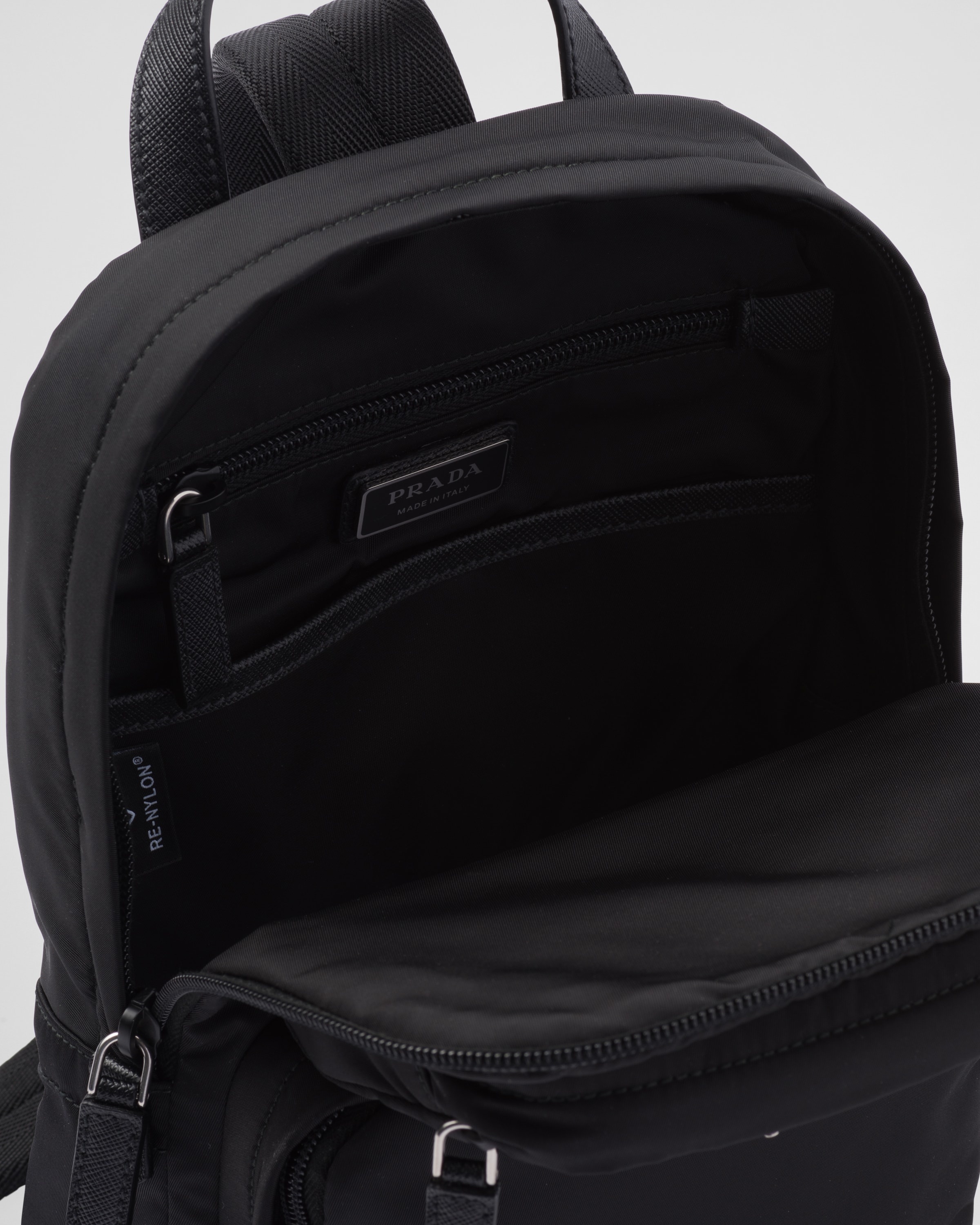 Re-Nylon and Saffiano leather backpack - 5