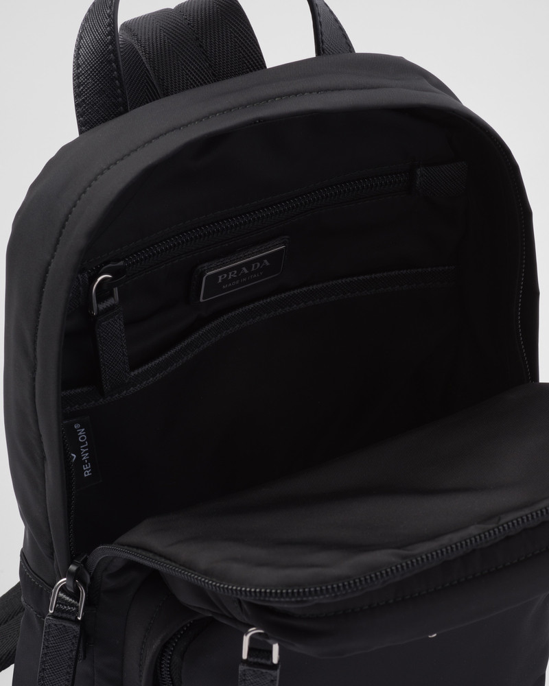 Re-Nylon and Saffiano leather backpack 5