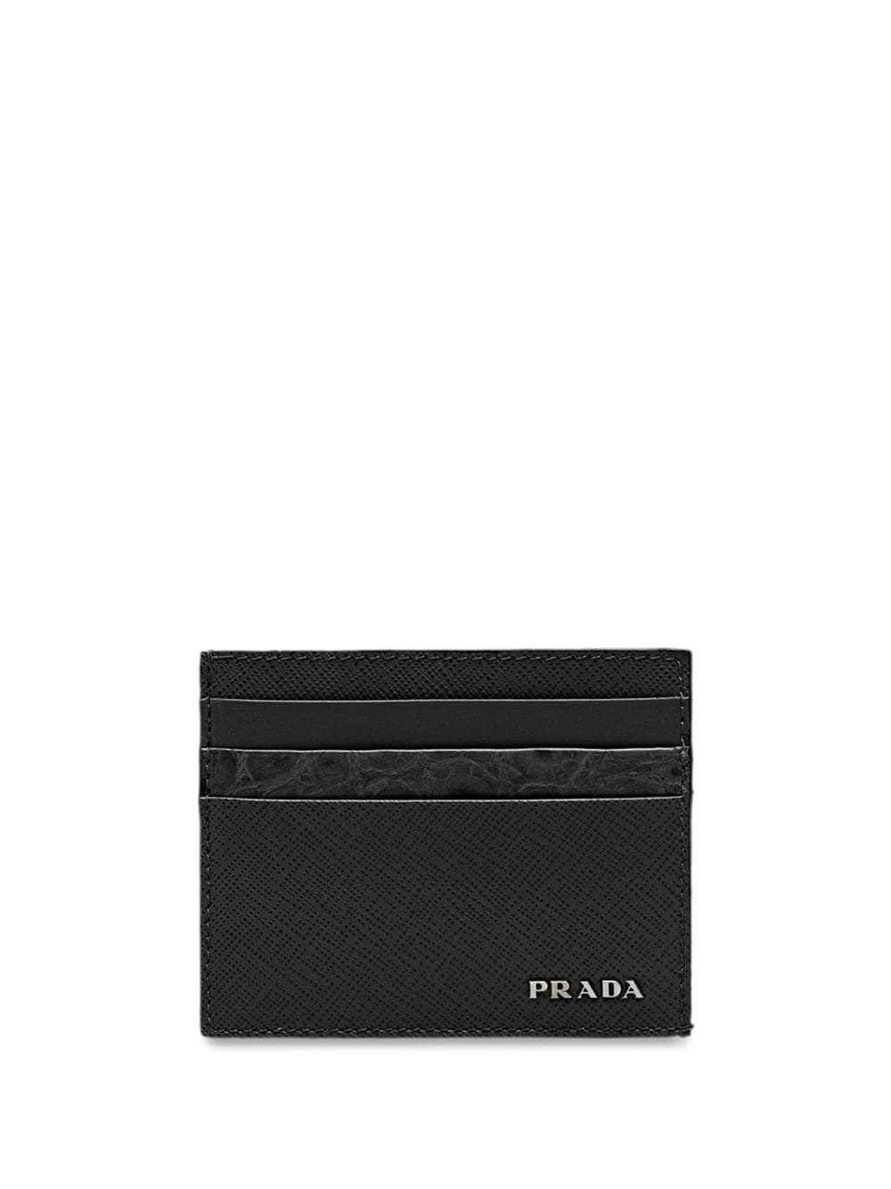 Saffiano and crocodile leather card holder - 1