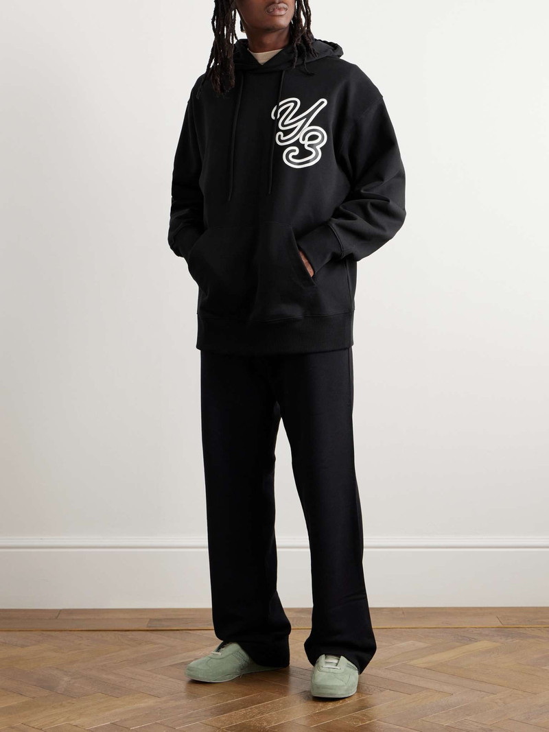Y-3 Logo-Print Stretch Organic Cotton-Jersey Hoodie outlook
