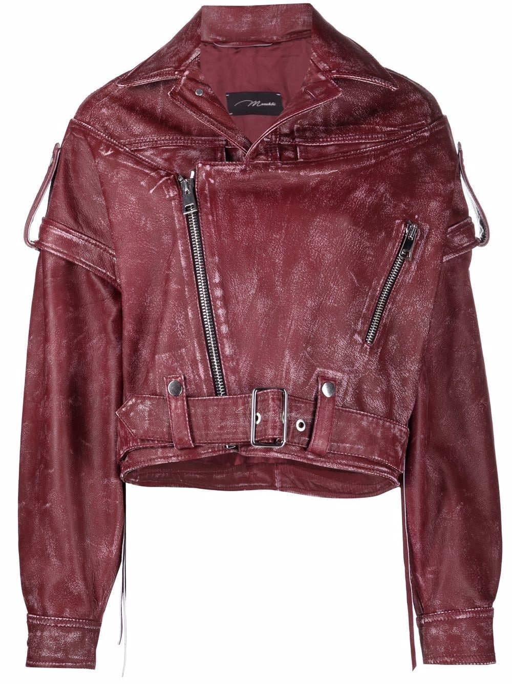 oversized-fit biker jacket - 1