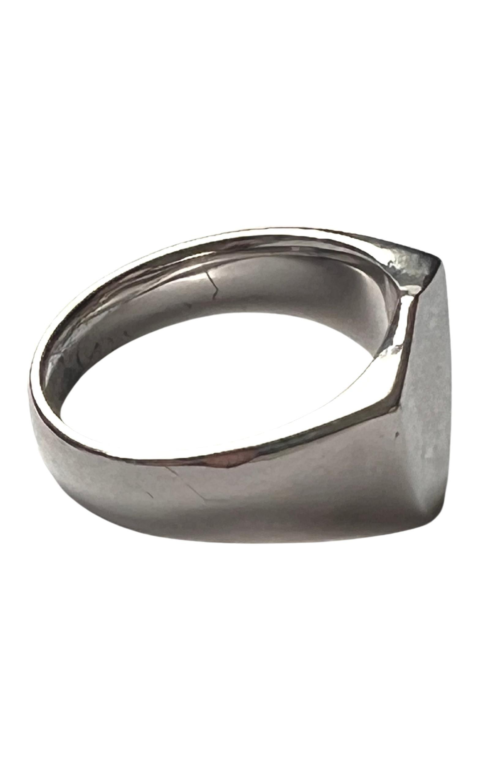 Shield Polished Silver Ring - 3