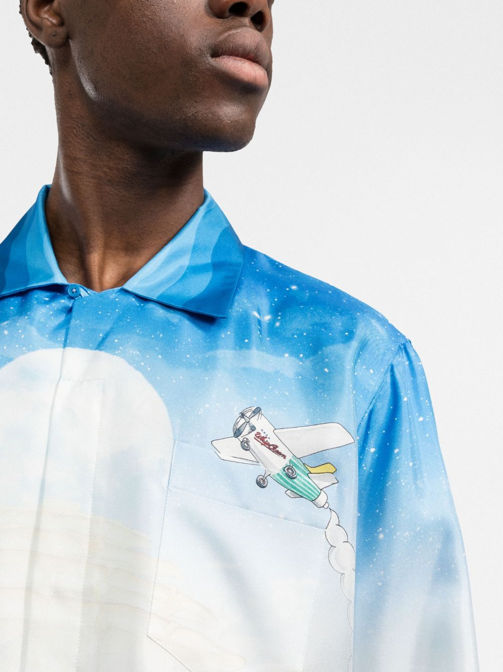 Casa Cafe landscape-print silk shirt - 5