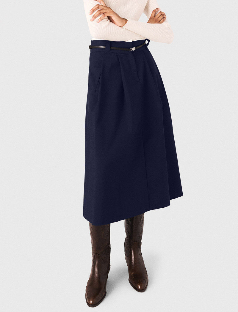 Long cotton skirt with belt 6