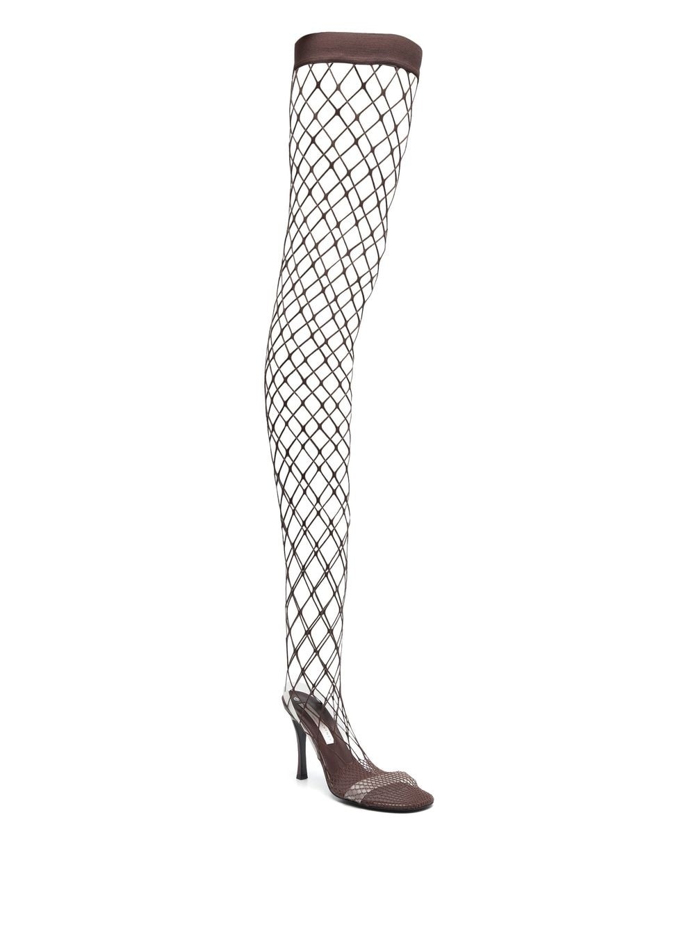 knee-high fishnet sandals - 2