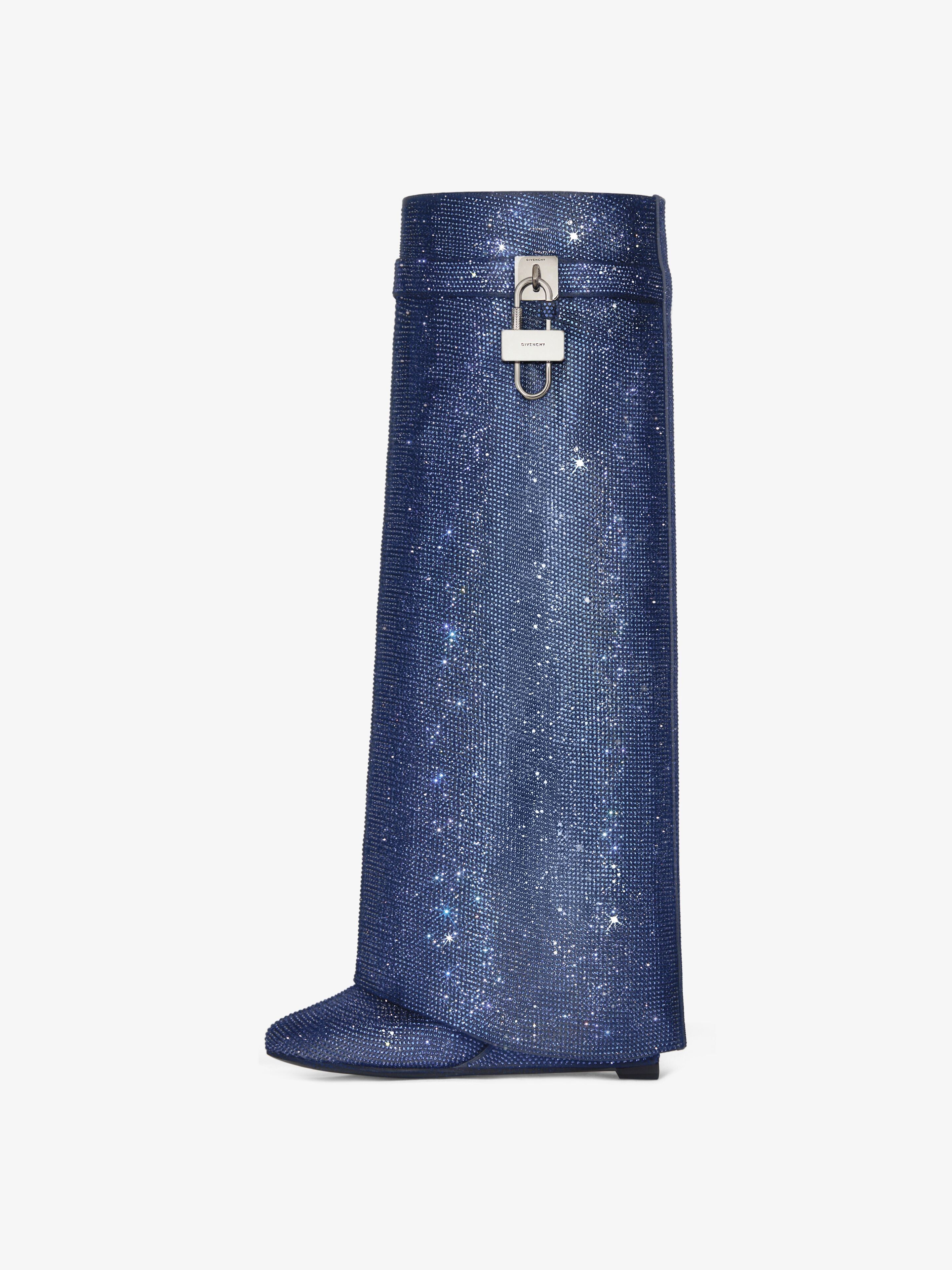 SHARK LOCK BOOTS IN SATIN WITH STRASS - 3