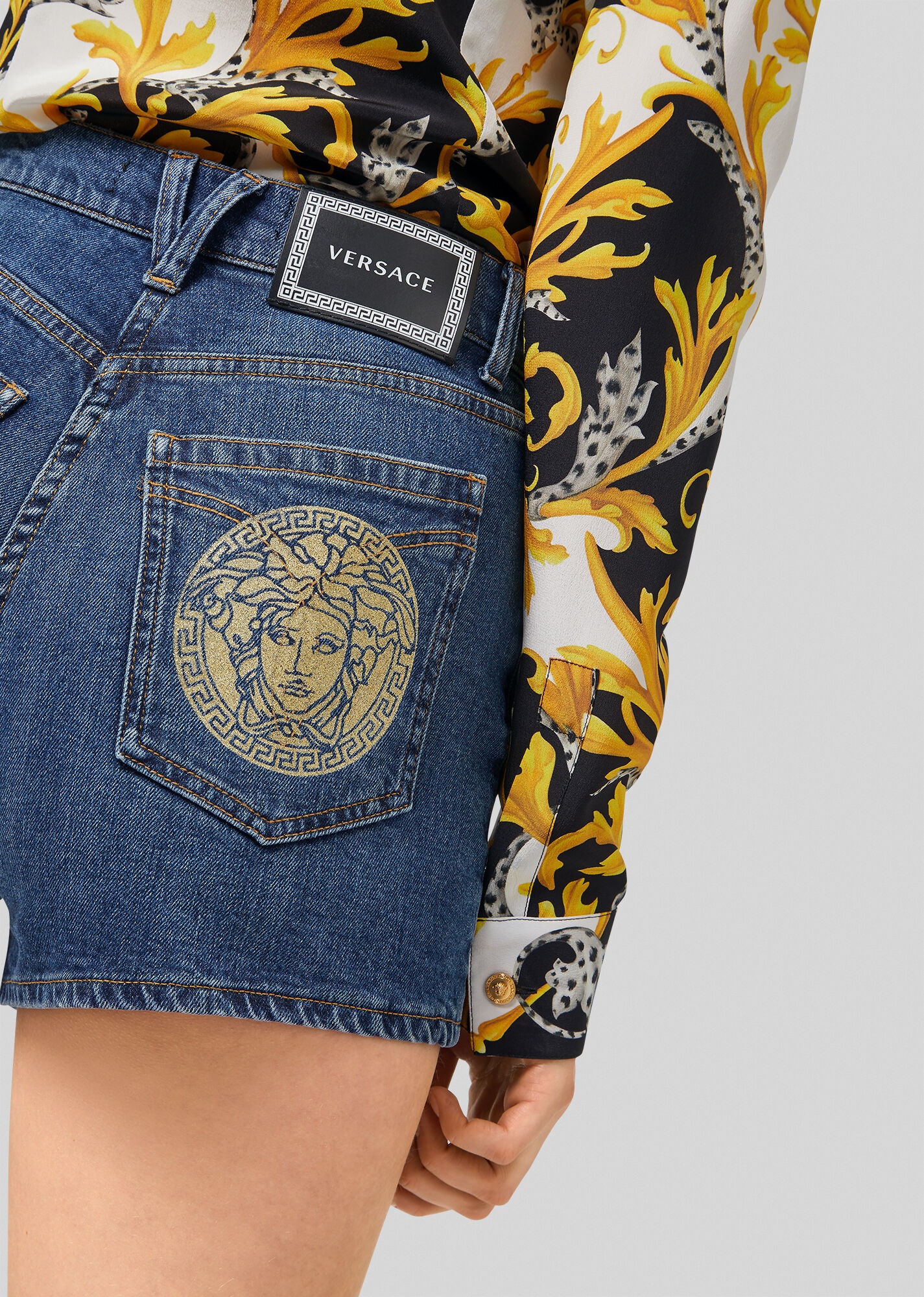 Medusa Denim Shorts - 2