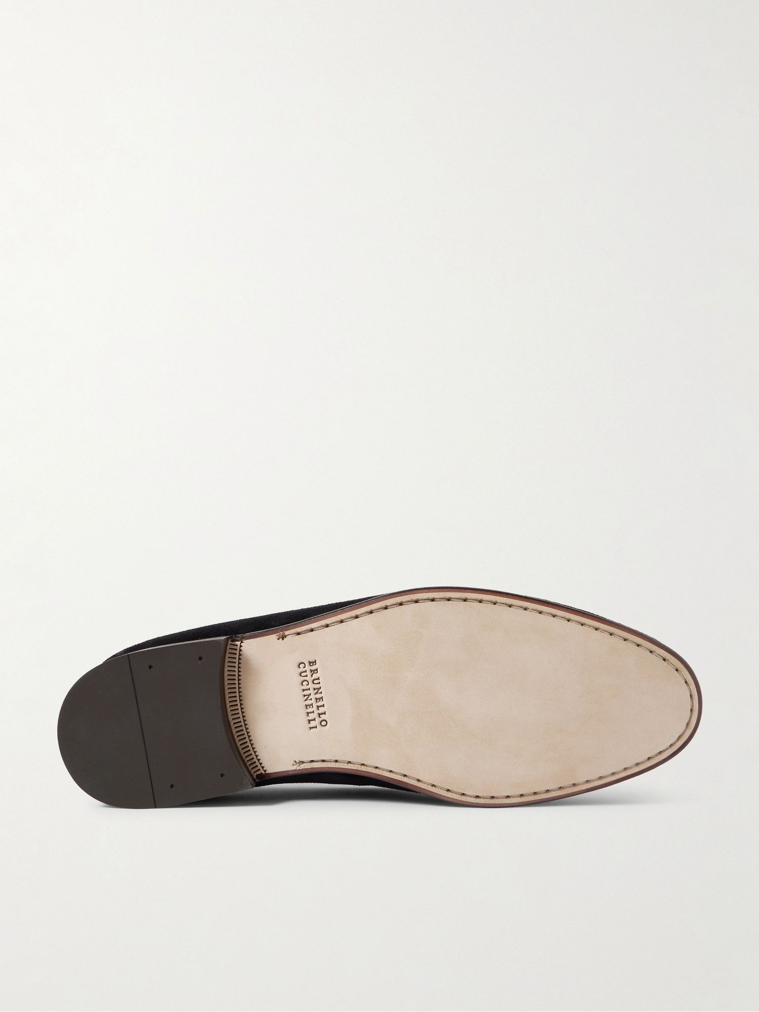 Tasselled Leather-Trimmed Suede Loafers Black - 3