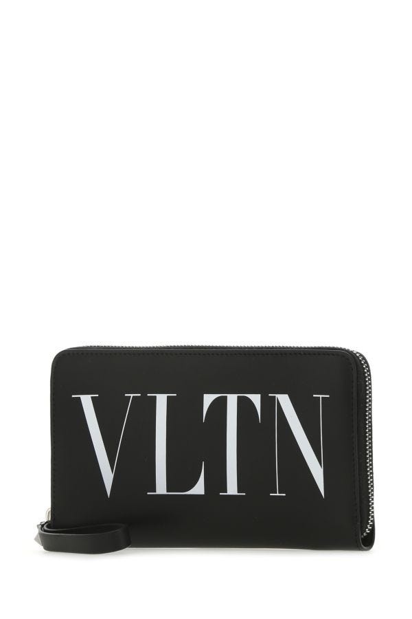Black leather VLTN wallet - 2