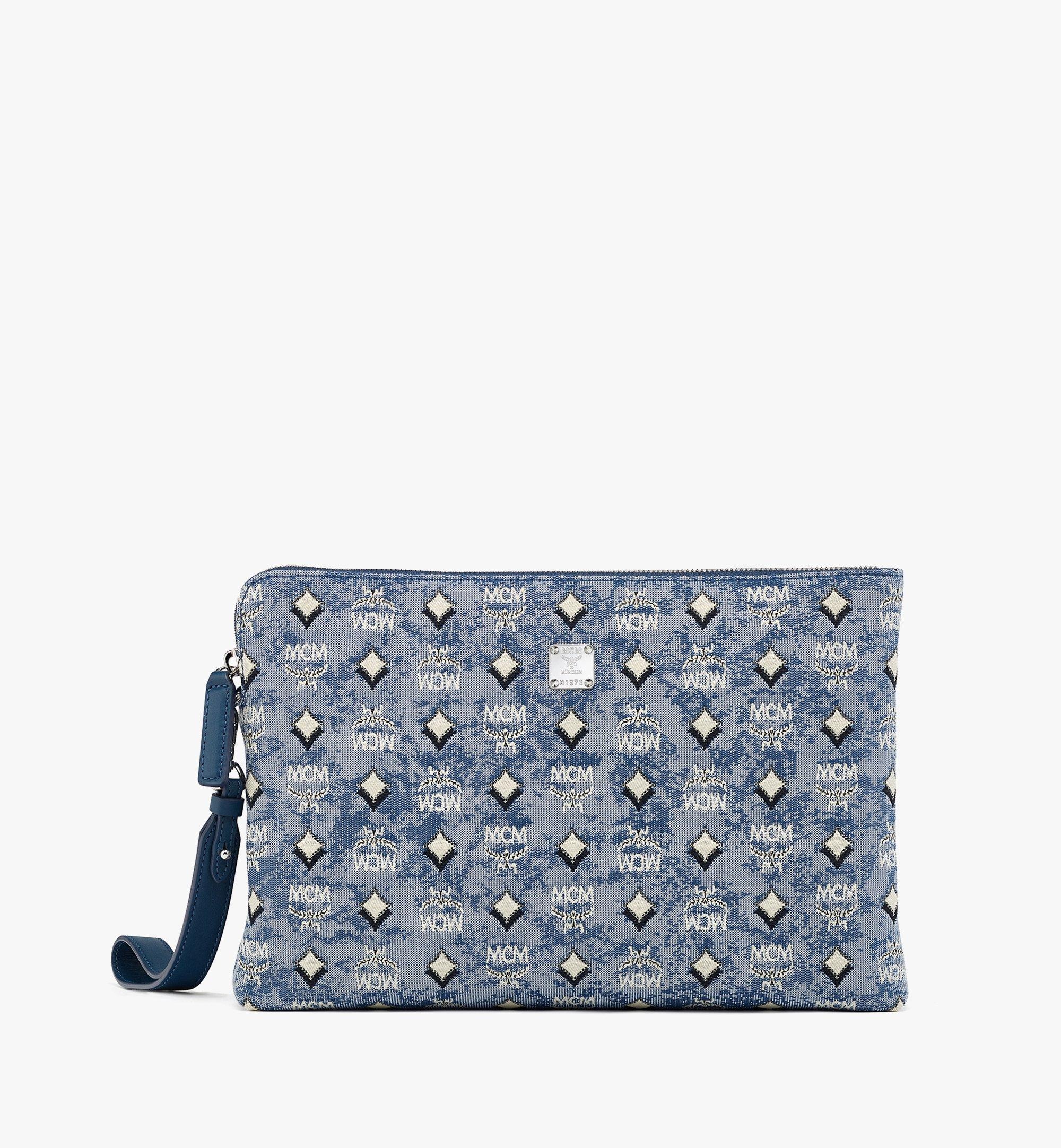 Standing Wristlet Pouch in Vintage Monogram Jacquard - 1