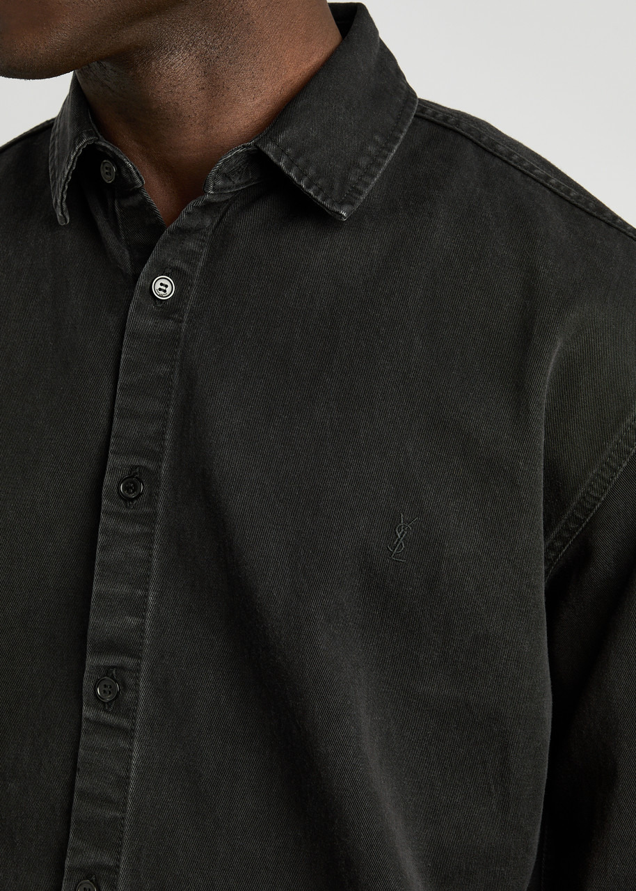 Saint Laurent Logo-embroidered Denim Shirt - 5