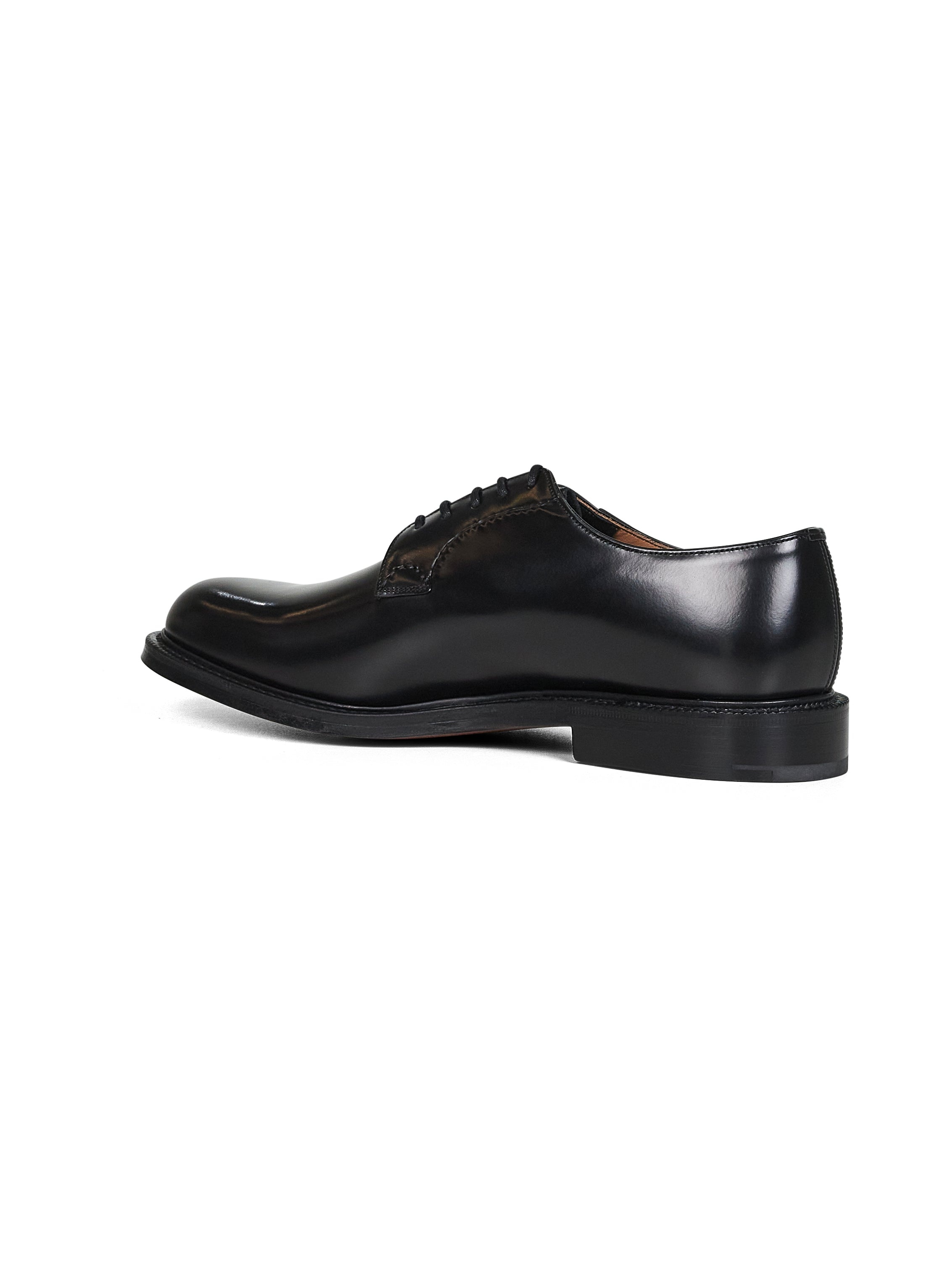 Black leather Shannon lace-up derby blucher - 3